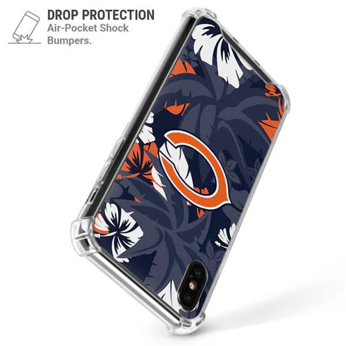 NFL Chicago Bears Tropical Print iPhone XS Max Clear Case